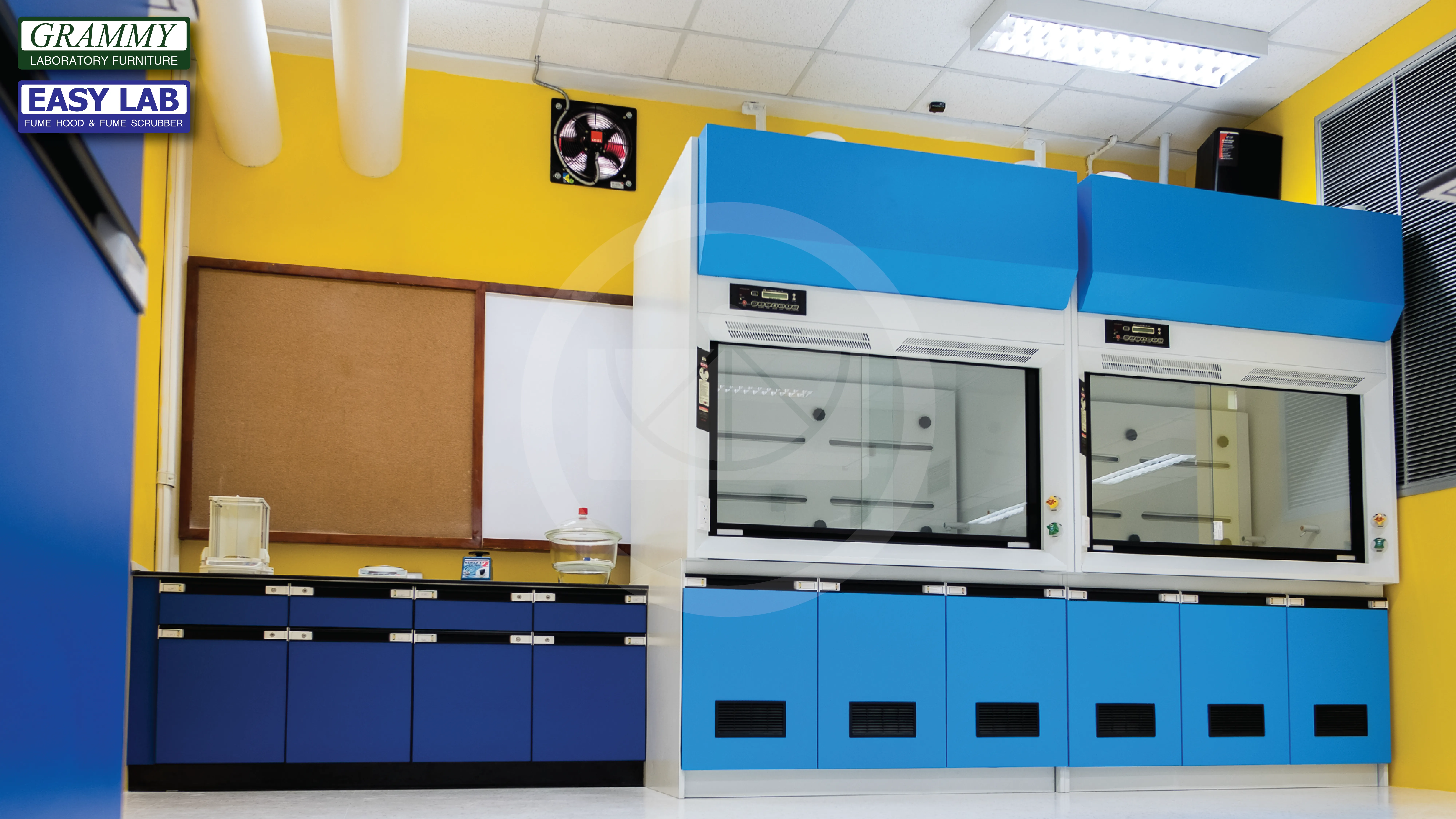 ติดตั้งโต๊ะปฏิบัติการ GRAMMY & ตู้ดูดควัน EASY LAB